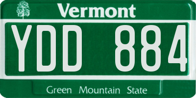 VT license plate YDD884