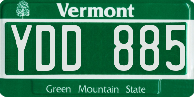VT license plate YDD885