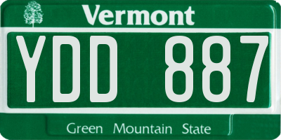 VT license plate YDD887