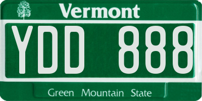 VT license plate YDD888