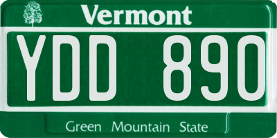 VT license plate YDD890