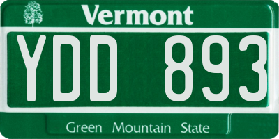 VT license plate YDD893