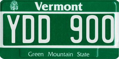 VT license plate YDD900