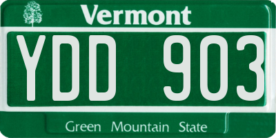 VT license plate YDD903
