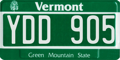 VT license plate YDD905