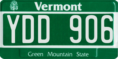 VT license plate YDD906