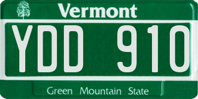 VT license plate YDD910