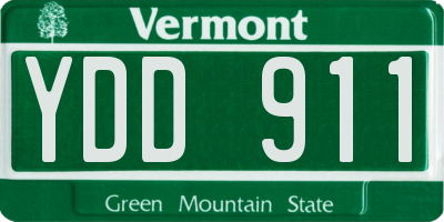 VT license plate YDD911