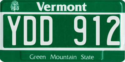 VT license plate YDD912