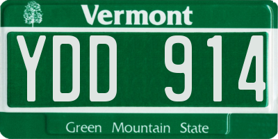 VT license plate YDD914