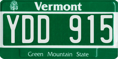 VT license plate YDD915
