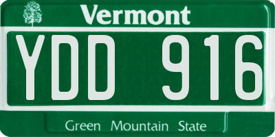 VT license plate YDD916
