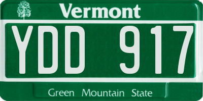 VT license plate YDD917