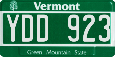 VT license plate YDD923