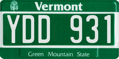 VT license plate YDD931