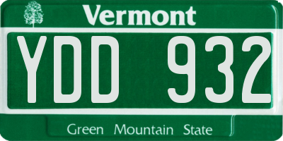 VT license plate YDD932