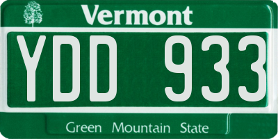 VT license plate YDD933