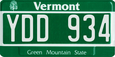 VT license plate YDD934
