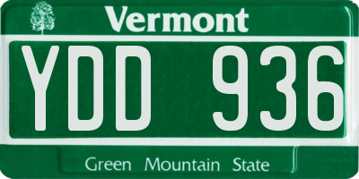 VT license plate YDD936