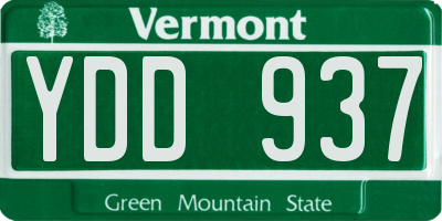 VT license plate YDD937