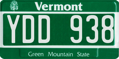 VT license plate YDD938