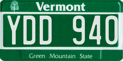 VT license plate YDD940