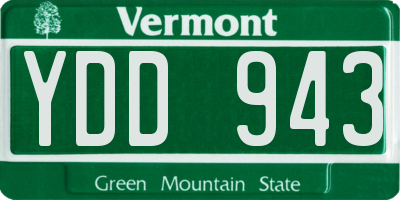 VT license plate YDD943