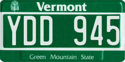 VT license plate YDD945