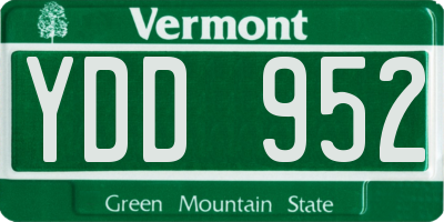 VT license plate YDD952