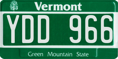 VT license plate YDD966