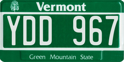 VT license plate YDD967