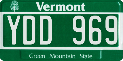 VT license plate YDD969