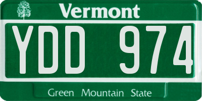 VT license plate YDD974