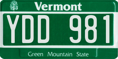 VT license plate YDD981