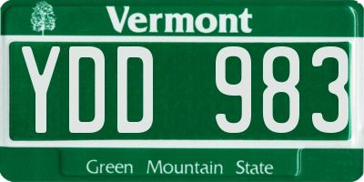 VT license plate YDD983