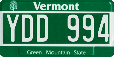 VT license plate YDD994