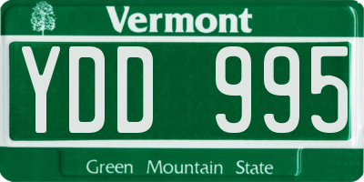 VT license plate YDD995