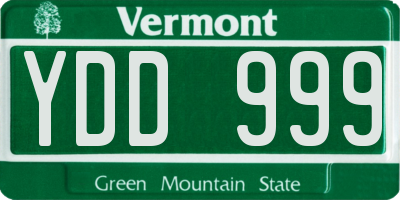 VT license plate YDD999