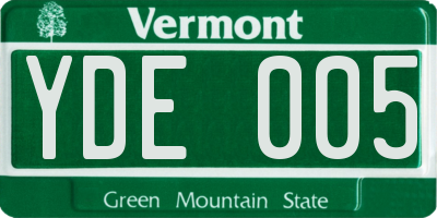 VT license plate YDE005