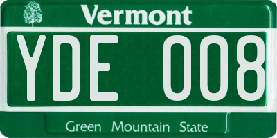 VT license plate YDE008