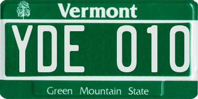 VT license plate YDE010