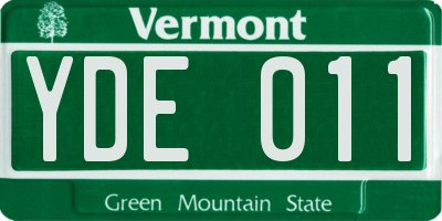 VT license plate YDE011