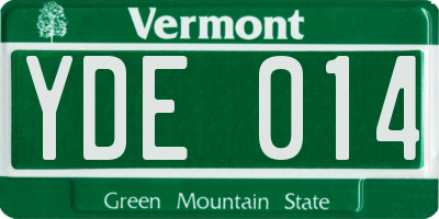 VT license plate YDE014