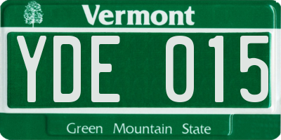VT license plate YDE015