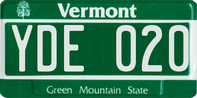 VT license plate YDE020