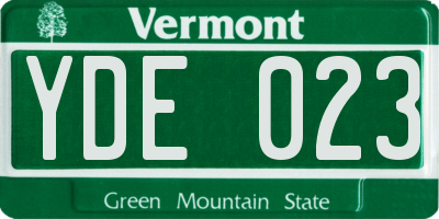 VT license plate YDE023