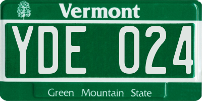 VT license plate YDE024