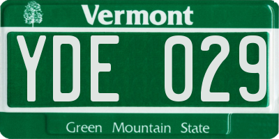 VT license plate YDE029