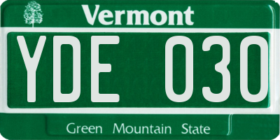 VT license plate YDE030