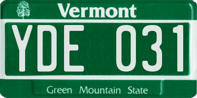 VT license plate YDE031